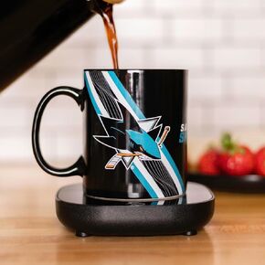 Uncanny Brands San Jose Sharks Logo Mug Warmer with Mug – Keeps Your Favorite Beverage Warm - Auto Shut On/Off