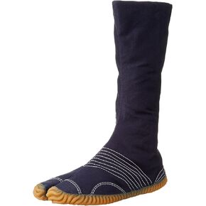 Marugo Jog Jikatabi Japanese Tabi Shoes Navy White Stitching with 12 Clips