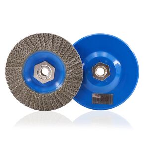 BSRTTOOL 4.5" Diamond Flap Disc Grinding Sanding Wheels - Ceramics,Sander Tile, Stone,Glass,Concrete, Granite with 5/8 inch-11 Metal Thread Adapter（60 Grit）