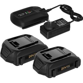 TURPOW 2Pack 20V 3500mAh WA3520 استبدال بطارية لبطارية ليثيوم Worx 20V وشاحن WA3742 WA3525 WA3575 WG151s WG155s WG251s WG255s WG540s WG545s WG890 WG891