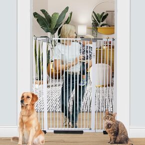SHYUJAJIE 51 inch Extra Tall Cat Pet Gate for Doorway, 30.31"-44.07" Auto Close Pet Gate, Safety Pet Gates Child Gate for Stairs, Doorway, House (51inch)