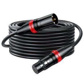 XLR Cables 50ft, XLR Cable Balanced,Gold Plated, OFC, XLR Male to Female Microphone Cable for Microphones, Mixer, Speaker Systems and More