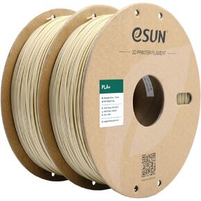 eSUN PLA+ Filament 1.75mm, 3D Printer Filament PLA Plus, Dimensional Accuracy +/- 0.03mm, 1KG per Spool, 2 Spools 3D Printing Filament, Bone White