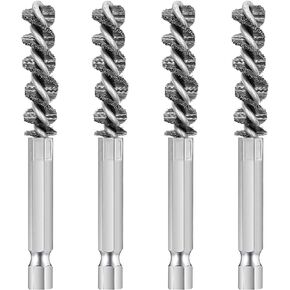 4 Pcs Golf Clubs Head Hosel Brush, Golf Club Brush, Golf Stainless Steel Hosel Wire Brush Electric Drill Cleaning Wire Brush Tool, Hex Shank Handle Electric Drill Wire Brush for Wood and Iron, Sliver