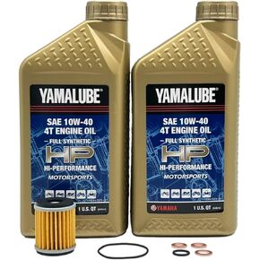Yamaha Original OEM Yamalube YZ 250F/450F، YZ 250FX/450FX، WR 250F/450F LUB-OFFCG-KT-15 مجموعة تغيير الزيت الاصطناعية الكاملة للطرق الوعرة EFI مع جزء فلتر Yamaha OEM #5D3-13440-09-00