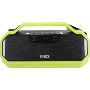 Altec Lansing StormChaser Rechargeable Emergency Radio, Portable Bluetooth Speaker with NOAA AM FM for Weather Alerts, Solar Powered Survival Speaker with Cellphone USB Charger, LED Camping Flashlight