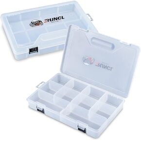 RUNCL Fishing Tackle Box, Plastic Storage Box with Removable Dividers, 3500/3600/3700 Tackle Boxes Organizer - Fishing Combo Set, Clear Tackle Storage Trays For Lures, Baits - Fishing Tool Kit