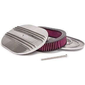 Racing Power Company R6321 12" x 2" Oval Finned Polished Aluminum Air Cleaner