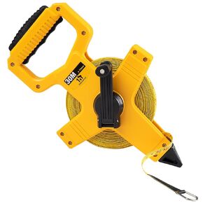 HOGARSWE Open Reel Fiberglass Tape Measure, 100 Foot Tape Measure by 1/2-Inch, Inch/Metric Scale for Engineer,Outdoor, Athletic Field, Impact Resistant ABS Shell (100FT/30M）