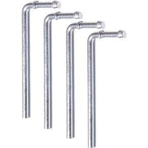 4 pcs Exhaust Hanger rod 90 Degree double plug Bend Exhaust Hanger 3/8 x 9.5 inchs Universal Hanger Rod Weld on