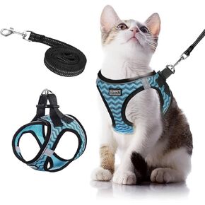 Cat Harness and Leash Escape Proof,Soft Adjustable Kitten Vest Harness for Walking Reflective Easy Control Pet Harness for Cat Small Dog Puppy