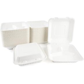 Azure Zone، 9 بوصة، صدفة قابلة للتحلل البيولوجي مكونة من 3 أقسام، 100 عبوة جاهزة للاستخدام، صديقة للبيئة، قابلة للتحلل الحيوي مصنوعة من ألياف قصب السكر in Kuwait