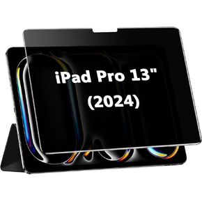 WYQLTD Privacy Screen Protector for iPad Pro 13 Inch 2024 Anti-Spy Tempered Glass, Anti-Scratch, Bubbles Free, Compatible with Apple pencil & Face ID