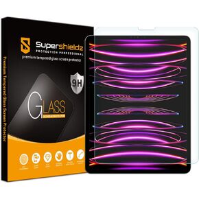 Supershieldz Designed for New iPad Pro 12.9 inch (2018-2022, M2) - 6th/5th/4th/3rd Generation Tempered Glass Screen Protector, 0.33mm, Anti Scratch, Bubble Free