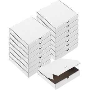 uxcell Pizza Box, 15pcs 6 x 6 Inches - Cowhide Paper Mini Pizza Boxes, Square Corrugated Storage Container for Cake Cookies Pizza Party (White)