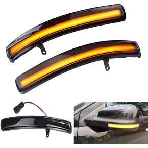 csslyzl Dynamic Sequential Side Mirror Turn Signal Light Smoked Lens Compatible with Ford Explorer 2011-2019 Driver & Passenger Side Pair LED Indicator Lamps, Replaces# BB5Z-13B374-A,BB5Z13B374A