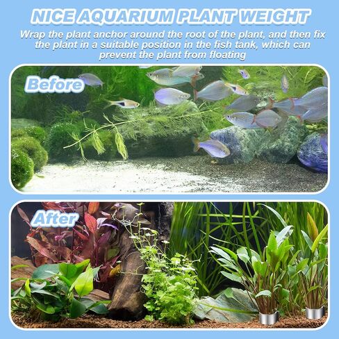 36 Pcs Aquarium Plant Weights Anchor Metal Plant Anchor Aquatic Plants Weights for Live Plants in Fish Tank, Aquariums or Ponds in Saudi Arabia