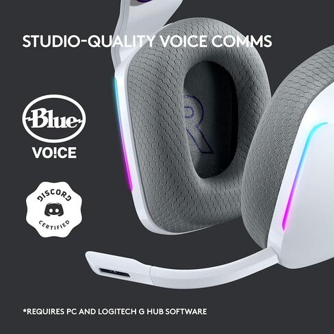 Logitech G733 Lightspeed Wireless Gaming Headset with Suspension Headband, LIGHTSYNC RGB, Blue VO!CE mic Technology and PRO-G Audio Drivers - Black (Renewed) in Kuwait