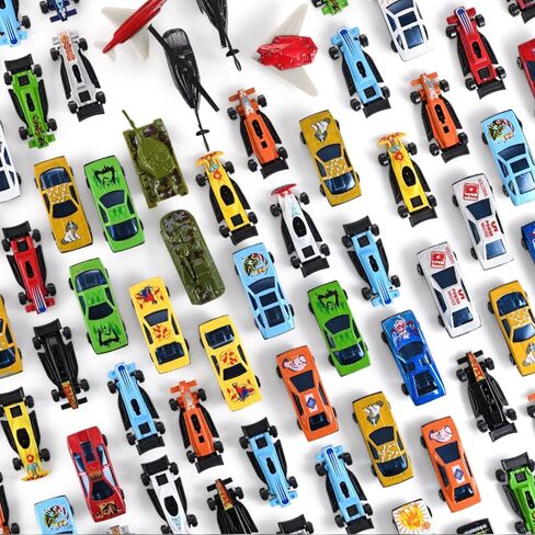 PREXTEX 100 Pc Diecast Cars - Race Cars Toys for Kids - Toy Cars - Car Toys Bulk - Kids Car Toy - Bulk Toy Car - Race Car - Great for Party Favors, Easter Eggs Filler, Cake Toppers, Stocking Stuffers in Kuwait