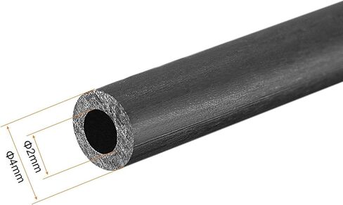 Uxcell ألياف الكربون أنبوب دائري 4 مللي متر x 2 مللي متر x 420 مللي متر ألياف الكربون الجناح Pultrusion أنابيب ل RC طائرة كوادكوبتر 2 قطعة in Kuwait