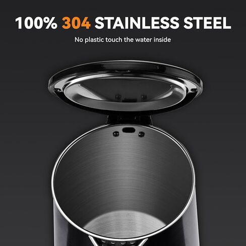 غلاية كهربائية من Pukomc - غلاية مياه ساخنة سعة 1.0 لتر - غلاية شاي بجدار مزدوج من الفولاذ المقاوم للصدأ، إيقاف تلقائي وحماية من الغليان الجاف، 1000 وات in Kuwait