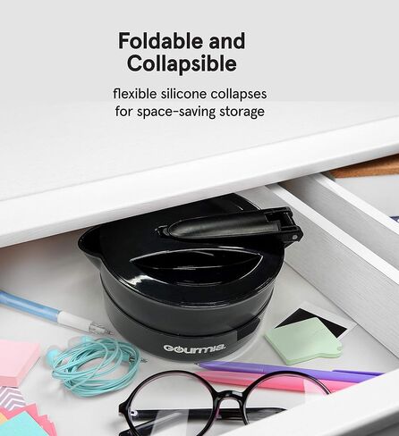 غلاية سفر كهربائية قابلة للطي بجهد مزدوج من Gourmia GK378 - سعة 1.5 لتر - قابلة للطي والمحمولة - غليان سريع - غلاية مياه للقهوة والشاي والمزيد - وظيفة الحفاظ على الدفء in Kuwait