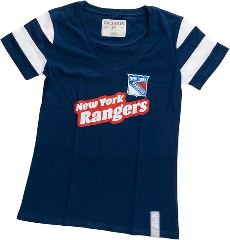 Calhoun NHL Womens Retro Varsity Short Sleeve Cotton V-Neck T-Shirt in Saudi Arabia