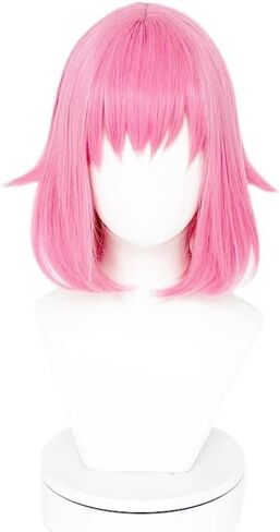 MisEino Anime PJSK Ootori Emu Cosplay Wig Women Girls Short Straight Pink Synthetic Wigs Halloween Party Costume Accessory in Saudi Arabia