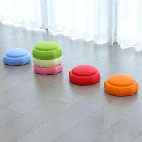 Balance Stepping Stones for Kids and Also a Stacking Blocks Toy, Balance River Stones for Promoting Children's Coordination Skills Obstacle Courses Sensory Toys for Toddlers (Blue) in Kuwait