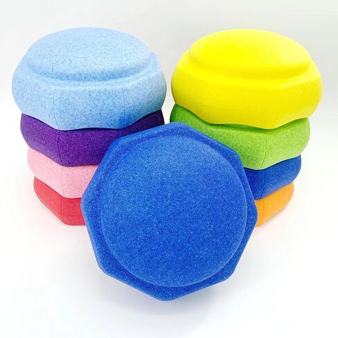 Balance Stepping Stones for Kids and Also a Stacking Blocks Toy, Balance River Stones for Promoting Children's Coordination Skills Obstacle Courses Sensory Toys for Toddlers (Blue) in Kuwait
