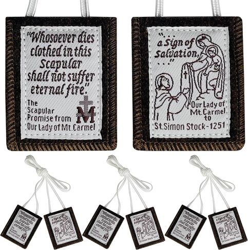 Scapulars Catholic, 3 Pack Bulk Brown Scapular Of Our Lady Of Mount Carmel,Escapularios Catolicos Scapular Catholic Gift For Women Man,Mexican Catholic Decor Religious Statues Wall Cross Art in Saudi Arabia