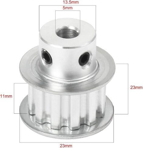 uxcell Aluminum 12 Teeth 7mm Bore 5.08mm Timing Belt Pulley for 10mm Belt in Saudi Arabia