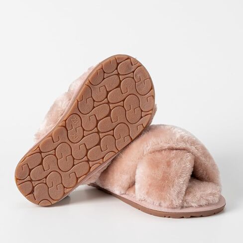 LZSYC Girl's Fuzzy Fluffy Slippers Open Toe Cross Band Soft Plush Cross Band House Slippers in Saudi Arabia