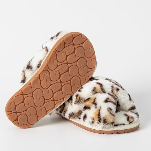LZSYC Girl's Fuzzy Fluffy Slippers Open Toe Cross Band Soft Plush Cross Band House Slippers in Saudi Arabia