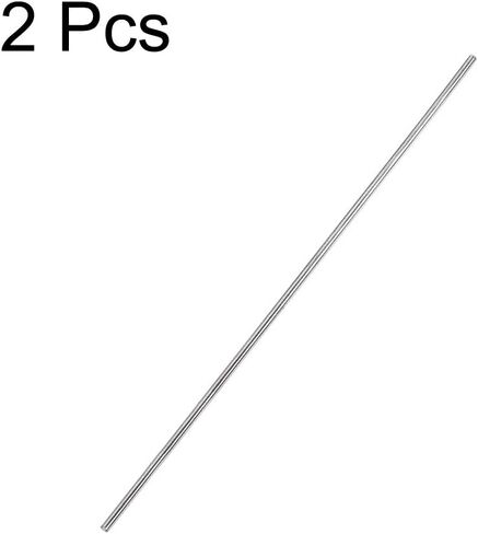 Uxcell 2 مم × 100 مم 304 قضيب مستدير من الفولاذ المقاوم للصدأ للحرف اليدوية - قطعتان in Kuwait