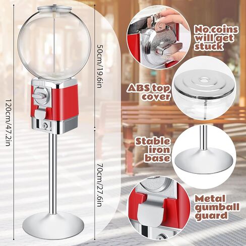 Simgoing Vending Machine with Metal Stand Capsule Vending Machines Commercial Coin Gumball Machine for Boys Girls 25 Cent Coin Operated Candy Dispenser Vending Machine for Business or Home in Kuwait
