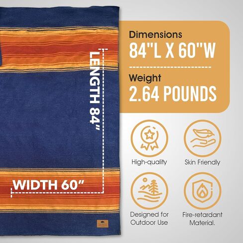 Chubbuck 100% Wool Blanket Camping (60" x 84") - Soft Wool Blanket for Winter - Large Wool Blanket for Camping - Pure Wool Blankets for Cold Weather - Wool Fire Retardant Blanket - Forest in Saudi Arabia
