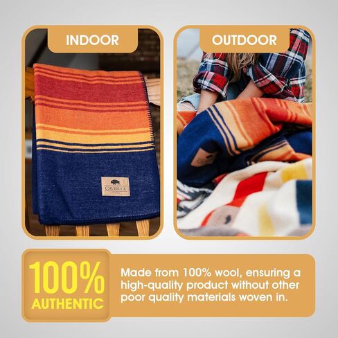 Chubbuck 100% Wool Blanket Camping (60" x 84") - Soft Wool Blanket for Winter - Large Wool Blanket for Camping - Pure Wool Blankets for Cold Weather - Wool Fire Retardant Blanket - Forest in Saudi Arabia