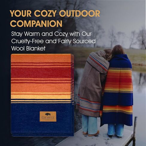Chubbuck 100% Wool Blanket Camping (60" x 84") - Soft Wool Blanket for Winter - Large Wool Blanket for Camping - Pure Wool Blankets for Cold Weather - Wool Fire Retardant Blanket - Forest in Saudi Arabia