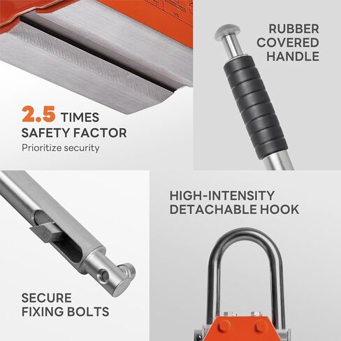 Magnetic Lifter 1320lbs/600kg Pulling Capacity, Permanent Lifting Magnet with Release, Neodymium & Steel, 2.5 Safety Factor, Metal Lift Magnet, Heavy Duty Magnet for Hoist, Shop Crane, Block, Orange in Saudi Arabia