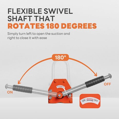 Magnetic Lifter 1320lbs/600kg Pulling Capacity, Permanent Lifting Magnet with Release, Neodymium & Steel, 2.5 Safety Factor, Metal Lift Magnet, Heavy Duty Magnet for Hoist, Shop Crane, Block, Orange in Saudi Arabia