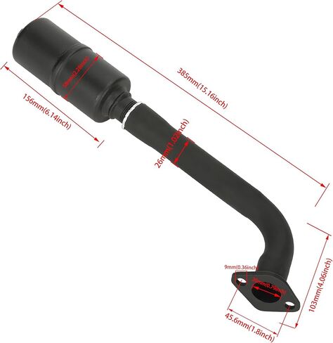 كاتم صوت ماسورة عادم الدراجة الصغيرة من GREHUA لـ Predator 212cc 224cc 196cc Coleman CT200U CT200U-EX BT200X KT196 Baja Warrior MB200 MB165 Massimo Minibike Go Kart GX160 GX200 أجزاء أداء المحرك in Kuwait