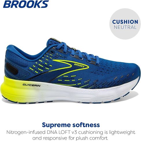 Brooks Men's Glycerin 20 Neutral Running Shoe - Blue/Nightlife/White - 11 Medium in Saudi Arabia