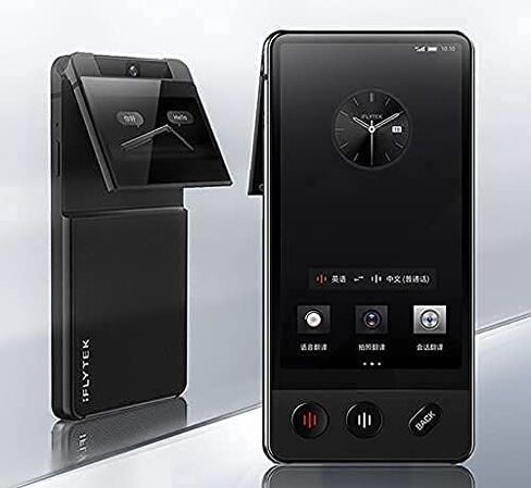 مترجم iFlytek 4.0 شاشة مزدوجة لغة الوقت الحقيقي ترجمة ثنائية الاتجاه للغة الإنجليزية <> 14 لغة والصينية 60 لغة للسفر والأعمال والدراسة. غير متصل (أسود 4.0) in Kuwait