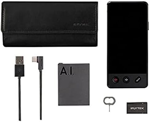 مترجم iFlytek 4.0 شاشة مزدوجة لغة الوقت الحقيقي ترجمة ثنائية الاتجاه للغة الإنجليزية <> 14 لغة والصينية 60 لغة للسفر والأعمال والدراسة. غير متصل (أسود 4.0) in Kuwait