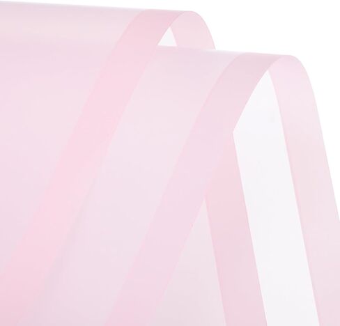 MECCANIXITY 20pcs Transparent Pink Border Flower Wrapping Paper 22.8"x22.8" Waterproof Floral Wrapping Paper for DIY Crafts, Gift Flower Shop Bouquet Packaging in Saudi Arabia