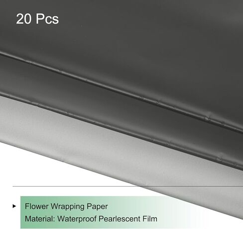 MECCANIXITY 20pcs Transparent Pink Border Flower Wrapping Paper 22.8"x22.8" Waterproof Floral Wrapping Paper for DIY Crafts, Gift Flower Shop Bouquet Packaging in Saudi Arabia