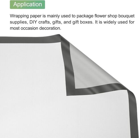 MECCANIXITY 20pcs Transparent Pink Border Flower Wrapping Paper 22.8"x22.8" Waterproof Floral Wrapping Paper for DIY Crafts, Gift Flower Shop Bouquet Packaging in Saudi Arabia