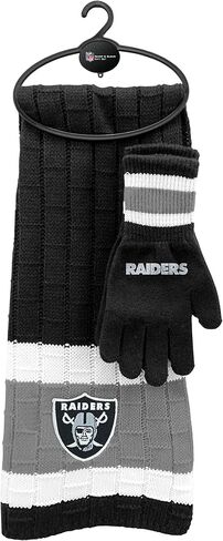 Little Earth NFL Oakland Raiders Unisex Nflnfl Scarf & Glove Gift Set, Black, Gray, 2Piece Set in Kuwait