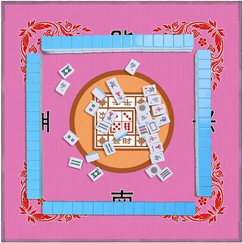 Mahjong Mat, Anti Slip and Noise Reduction Table Cover, 30.7" L x 30.7" W (78cm X 78cm) Mahjong Accessories Tablecloth for Mahjong, Poker, Card Games, Board Games and Dominoes (Blue,2.56ft) in Saudi Arabia